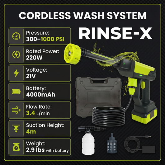 Rinse-X™ Cordless Pressure Washer